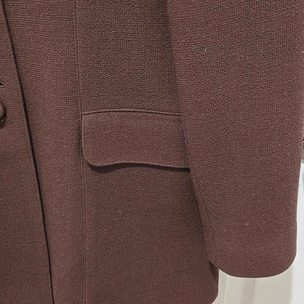 Atelier Paris vintage women's chocolate brown lined button-down jacket size 14